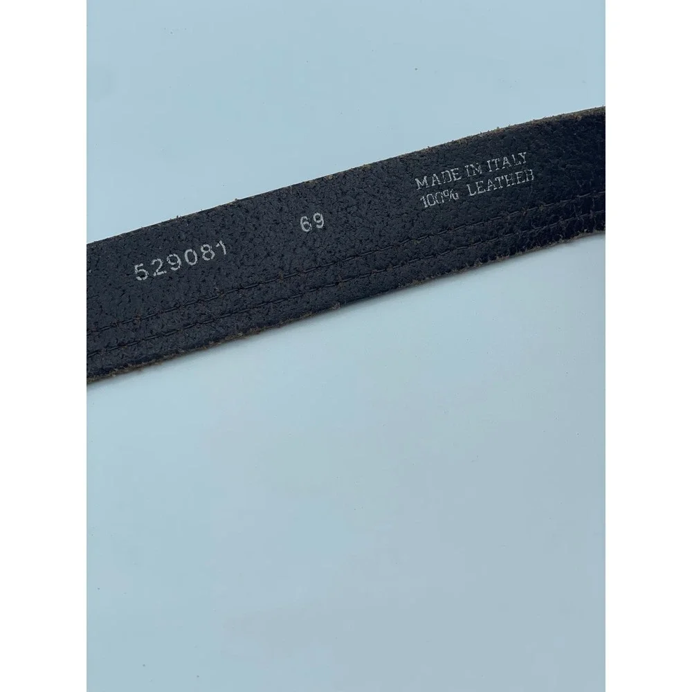 Trussardi‎ Jeans Brown 100 Leather Belt Made in Italy Sz 38/100cm Silver Buckle